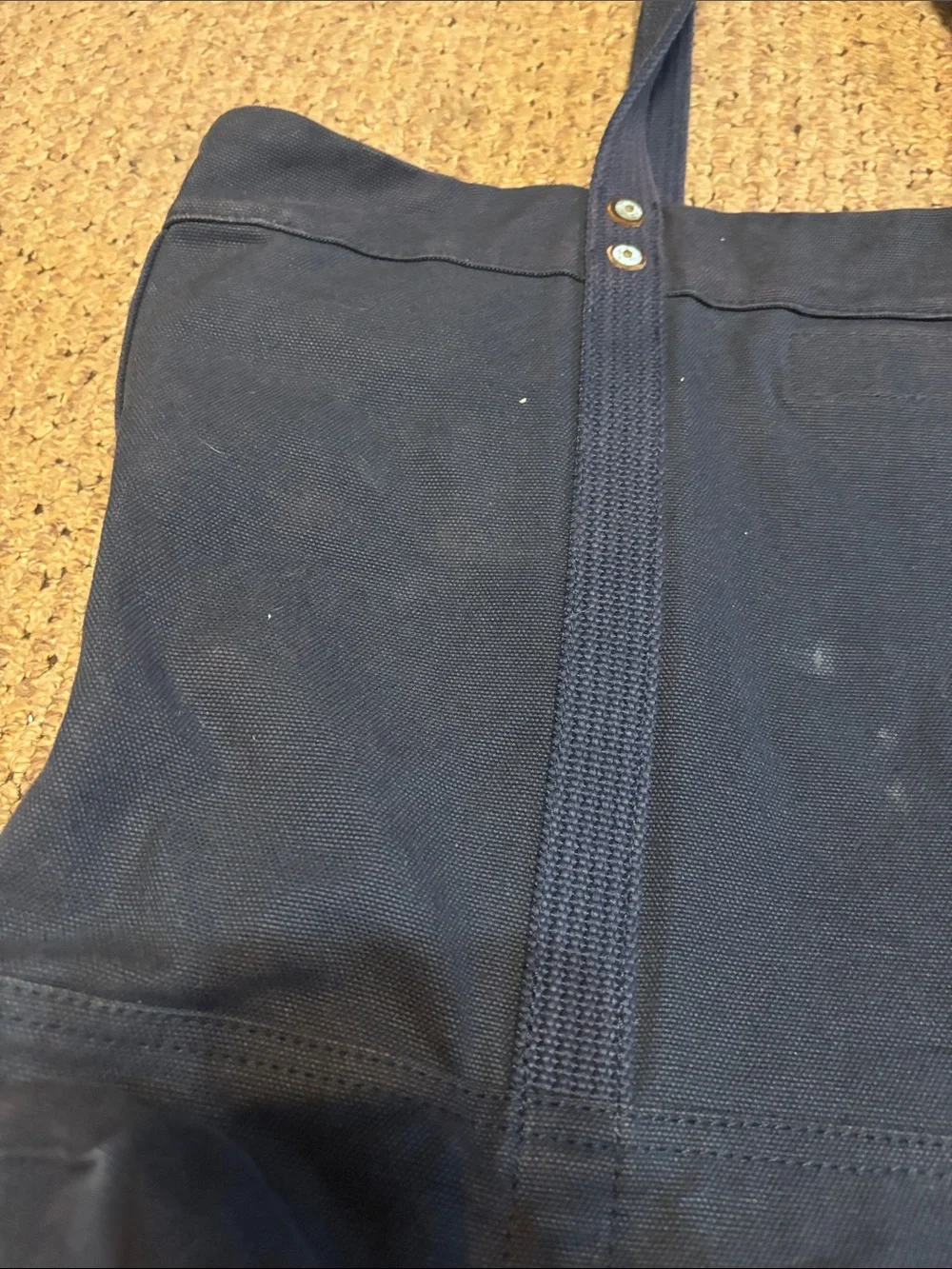 Polo by Ralph Lauren Navy Canvas Duffel Tote with Red Embroidery